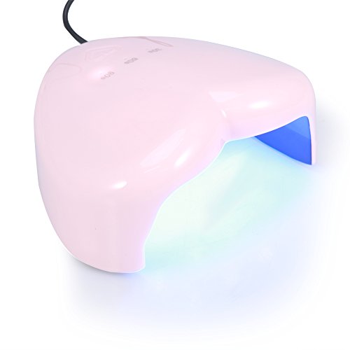 Lámpara de uñas LED UV - Lámpara de uñas en forma de corazón de 18W con ajuste de temporizador de baja temperatura sin dolor 30s / 60s / 99s, lámpara de gel profesional de calidad de salón(02#)