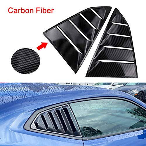 Lámparas laterales de ventana Tuyere de ventilación de cuarto trasero, panel de alerón de fibra para Chevrolet Chevy Camaro 16-20 ABS 2 piezas/juego, negro/carbono (color: fibra de carbono)
