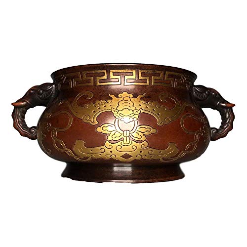 LAOJUNLU Cobre rojo grabado incensario Ornamentos Imitación bronce antiguo obra maestra colección de solitaria joyería de estilo tradicional chino