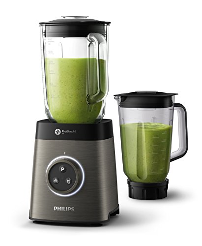 Licuadora y preparadora de smoothies Philips HR3657/90 de alto rendimiento y de titanio (1400 W, 50% más de rendimiento)