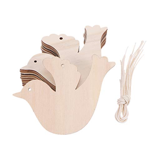 LIOOBO 10 Piezas de Adornos Colgantes para árboles de Navidad Colgante de Pájaro de Madera Decoración Artesanal DIY LIOOBO 10 Piezas de Adornos Colgantes para árboles de Navidad Colgante de Pájaro de Madera Decoración Artesanal DIY
