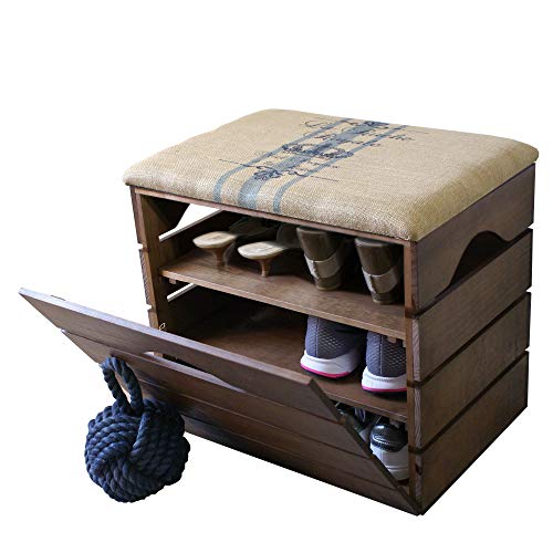 Liza Line Mueble Zapatero de Madera con Puerta (Marrón Nogal), Banco con Asiento Acolchado, Tela Natural. Guardar, Ordenar Calzado, Zapatos, Zapatillas. Pino Macizo. Royal Azul - 51x47x35cm Liza Line Mueble Zapatero de Madera con Puerta (Marrón Nogal), Banco con Asiento Acolchado, Tela Natural. Guardar, Ordenar Calzado, Zapatos, Zapatillas. Pino Macizo. Royal Azul - 51x47x35cm
