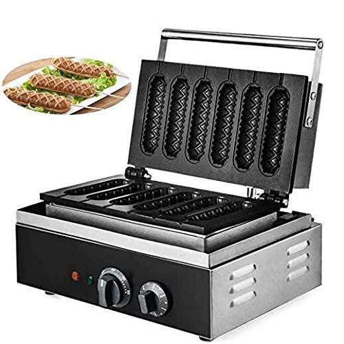 LMDH 1500W eléctrico del Polo Wafflera Galletas Antiadherente Comercial Galleta del Perrito Caliente de la máquina Maker for Perro Caliente Galleta crujiente Máquina de Hacer Pan