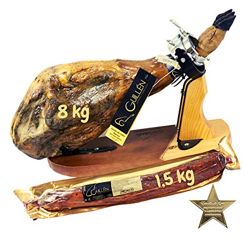 Lote Iberico con Jamon de Cebo Iberico 8 kg Aprox + Lomo Iberico de Cebo 1,5 Kg Aprox - GUILLEN JAMONES Y EMBUTIDOS - IBERICOS DE GUIJUELO SALAMANCA - Regalo Gourmet