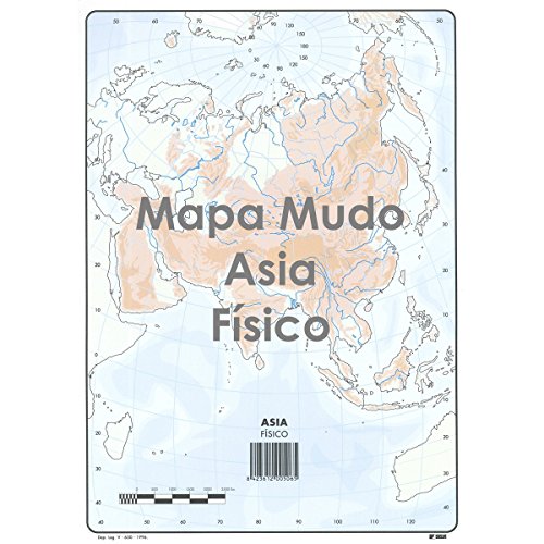 Mapa Mudo SELVI Color Din-A4 Asia Físico, Caja x50