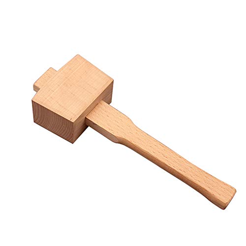 Martillo De Mazo De Madera De Haya Con Mango Cómodo Martillo De Carpintería De Superficie Inclinada Inclinada Para Carpintería DIY Herramienta Para Trabajar La Madera (245 Mm)