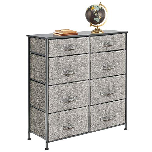 mDesign Cómoda Infantil con 8 cajones para Guardar Ropa y Juguetes – Estable cajonera Auxiliar para el Cuarto de los niños – Sinfonier Alto de Metal, Madera y Tela – Negro/Gris Oscuro mDesign Cómoda Infantil con 8 cajones para Guardar Ropa y Juguetes – Estable cajonera Auxiliar para el Cuarto de los niños – Sinfonier Alto de Metal, Madera y Tela – Negro/Gris Oscuro