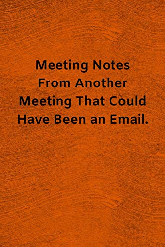 Meeting Notes From Another Meeting That Could Have Been an Email: Lined Journal Medical Notebook To Write in