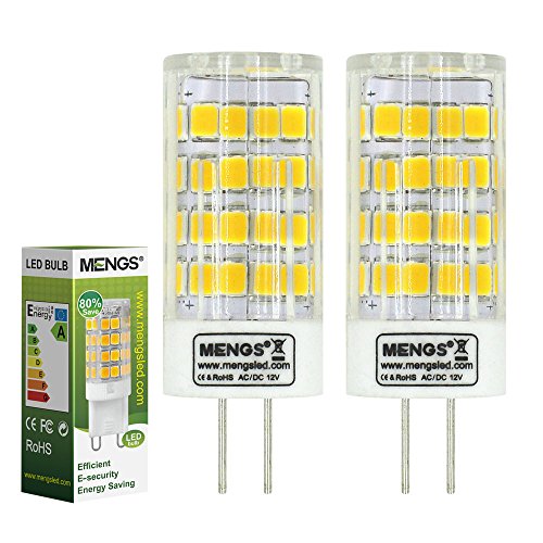 MENGS Pack de 2 Bombillas LED G4 5W Lámpara LED, Blanco Cálido 3000K, AC/DC 12V, 480LM, Luz LED
