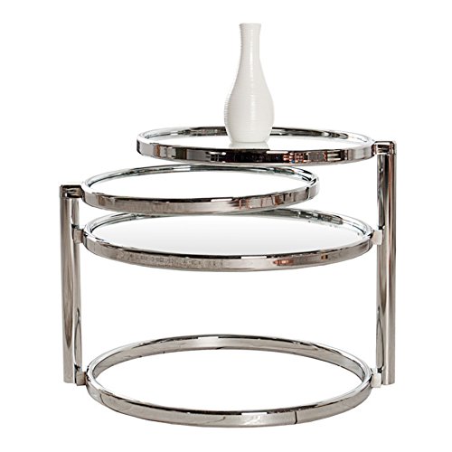Mesa auxiliar en estilo Art Deco - 3 niveles - cromado/cristal #36064 Mesa auxiliar en estilo Art Deco - 3 niveles - cromado/cristal #36064