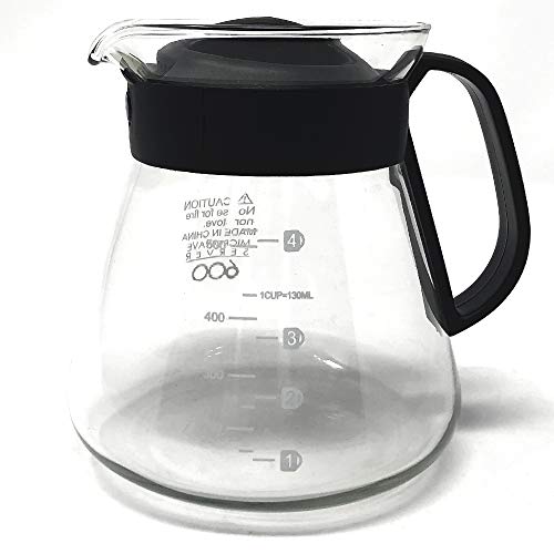 MGE - Jarra Medidora Apta para Microondas - Tetera de Cristal Térmico - Jarra Melita con Tapa - Negro - 600 mL