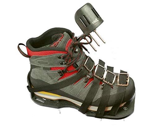miaX Profi aireador de césped suela para zapatos antideslizantes - la mejor calidad - para un césped perfecto - suela de zapato escarificador con talón elevado para sujeción segura