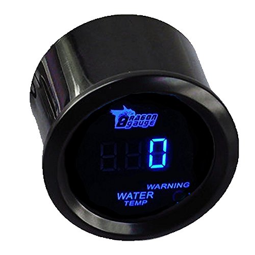 Mintice 2" 52mm Negro medidor Digital de Coche luz LED Azul medidor de Temperatura del Agua Calibre Motor