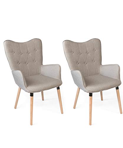 Mobelcenter - Butacas de diseño nórdico Claire - Conjunto sillones de diseño nórdico Claire - Juego de Dos butacas - Juego de Dos sillones (Marrón) - 1165