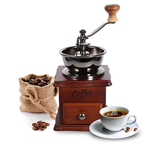 Molinillo de Grano de Café Manual Mini Molino Artesanal con Cajón de Forma Tradicional Uso Hogar Casa Cocina Socialme-EU