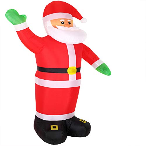 Monzana Papá Noel hinchable inflable de 250 cm decoración de Navidad iluminación con LEDs luces de exterior interior