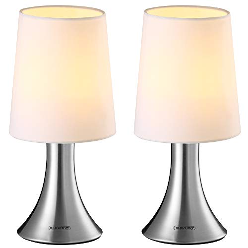 Monzana Set de 2 lámparas"Cahaya" de mesa de lectura con base táctil 3 modos de iluminación 25W luz interior moderno decoración