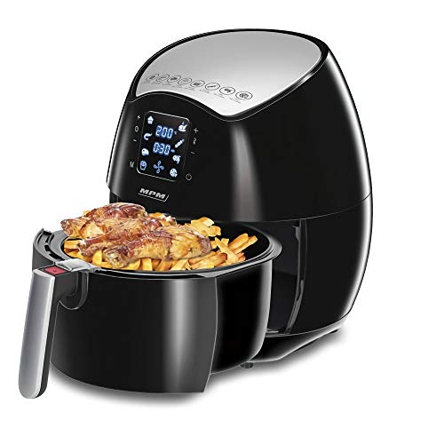 MPM MFR-06 Freidora de Aire sin Aceite, 4.5L, Pantalla Digital, Táctil, Airfryer con 8 Modos Preestablecidos, Temporizador y Temperatura Ajustable, Cocina Saludable, sin BPA, 1500W