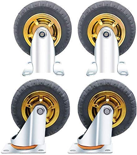 MTHW Ideal para usar 4 ruedas giratorias, ruedas giratorias de goma resistentes para muebles, mesas, carretillas, camas, banco de trabajo (gris), ruedas profesionales de 12,7 cm