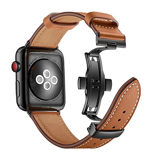 Myada Correa Apple Watch 44mm Piel, Correa Apple Watch Series 4 42mm, Pulsera Apple Watch 4 Metal de con Cierre Magnético, Pulsera Reemplazo para iWatch Serie 1/2/3/4 -Marrón Myada Correa Apple Watch 44mm Piel, Correa Apple Watch Series 4 42mm, Pulsera Apple Watch 4 Metal de con Cierre Magnético, Pulsera Reemplazo para iWatch Serie 1/2/3/4 -Marrón
