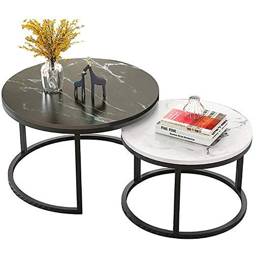 NAINAIWANG 2 Mesitas de café Redonda Mesa de Centro Mesa Auxiliar en diseño Moderno de Imitación de Mármol para Oficina para Salón Mesa Lateral Sofá Vintage fácil de Montar y Limpiar NAINAIWANG 2 Mesitas de café Redonda Mesa de Centro Mesa Auxiliar en diseño Moderno de Imitación de Mármol para Oficina para Salón Mesa Lateral Sofá Vintage fácil de Montar y Limpiar