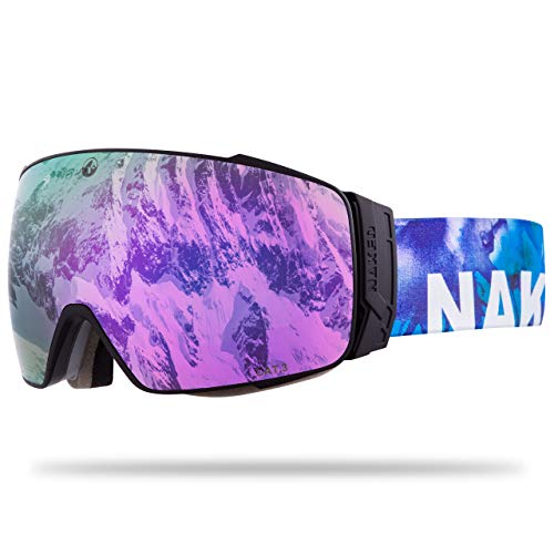 Naked Optics® - Gafas de esquí para hombre y mujer (efecto espejo, con sistema de cambio magnético, sin cristal mal tiempo)