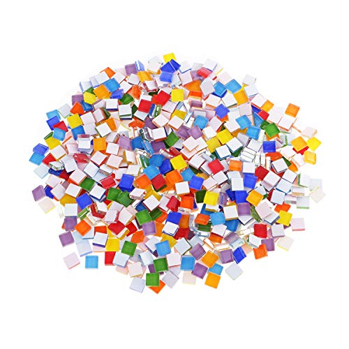 N/H Azulejos de mosaico de cristal, 450 piezas de mosaico de cristal de colores mezclados para manualidades, decoración de paredes, macetas de flores