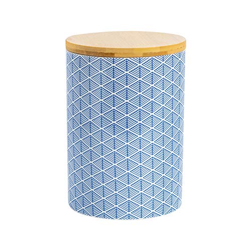 Nicola Spring Bote de Porcelana para Galletas - Estampado geométrico Azul - 190 x 145 cm