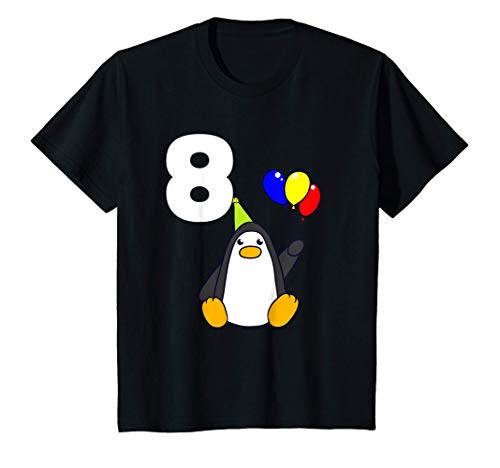 Niños Tengo 8 Años Ocho Pingüino Cumpleaños Camiseta