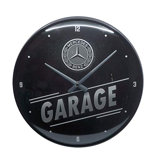 Nostalgic-Art, Reloj Retro de Pared, Mercedes-Benz Garage – Regalo para los Fans de los Coches, Gran decoración, Diseño Vintage, Ø 31 cm