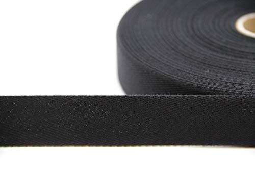 NTS Nähtechnik Rollo de cinta de sarga, 50 m, 20 mm de ancho, 81% algodón (negro, 20)