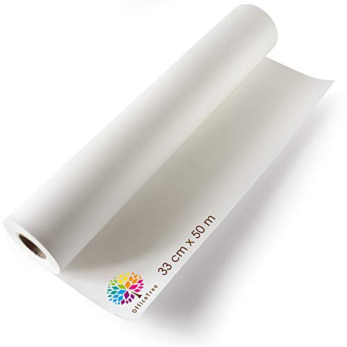 OfficeTree 50 m Rollo de Papel para dibujo 33 cm ancho - 40 g/qm² Calidad premium - Blanco - Papel de dibujo para dibujo técnico OfficeTree 50 m Rollo de Papel para dibujo 33 cm ancho - 40 g/qm² Calidad premium - Blanco - Papel de dibujo para dibujo técnico