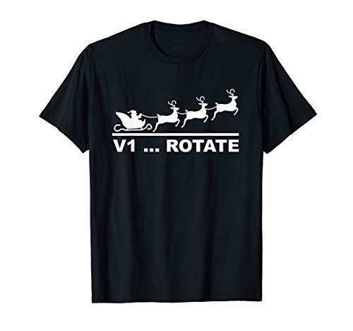 Papa Noel Santa Despegue Avión Piloto Feliz Navidad Regalos Camiseta