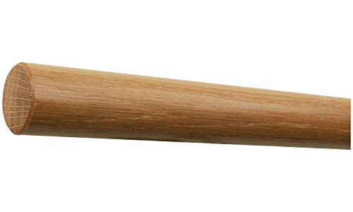 Pasamanos de roble listo para montar en pared, barandilla de madera redonda, barra, mango lacado, diámetro de 42 mm, con extremos mecanizados sin soporte de pasamanos 4800 mm, 480 cm, 4,8 m biselado Pasamanos de roble listo para montar en pared, barandilla de madera redonda, barra, mango lacado, diámetro de 42 mm, con extremos mecanizados sin soporte de pasamanos 4800 mm, 480 cm, 4,8 m biselado