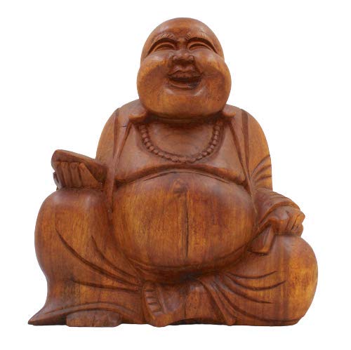 Pequeño Hotai - Figura de Buda (21 cm, madera), diseño de Buda del sudeste asiático