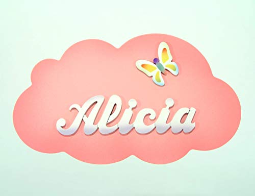 Placa-Cartel personalizado con el nombre en letras de madera, regalo infantil con forma de *nube*, original para decoración de pared o puerta en la habitación. Placa-Cartel personalizado con el nombre en letras de madera, regalo infantil con forma de *nube*, original para decoración de pared o puerta en la habitación.