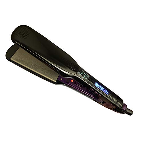 Plancha de pelo profesional Lissara – Placas anchas de Nano Titanium y flotantes – Hasta 230 °C – Especial alisado brasileño (Wide Evolv Negro)