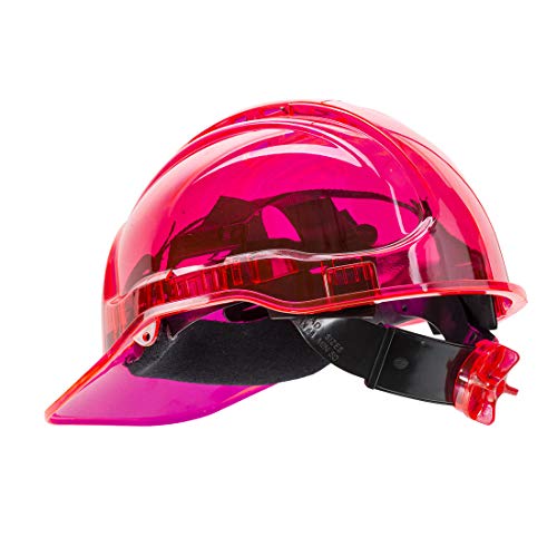 Portwest pv64pir serie PV64 pico vista trinquete translúcido duro sombrero casco, Regular, color rosa