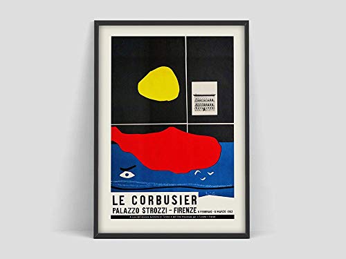 Póster de la exposición de arte Le Corbusier, Musée National d'Art Moderne grabado 1954, arte abstracto francés, lienzo sin marco E 60x80cm