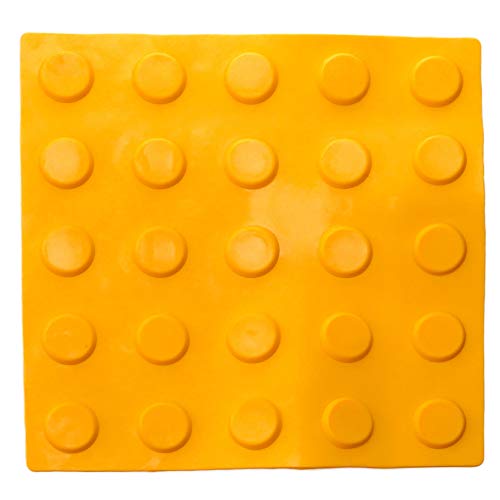 PrimeMatik - Baldosa podotáctil pavimento táctil ciegos invidentes de 25x25cm círculos de parada amarillo 10-pack