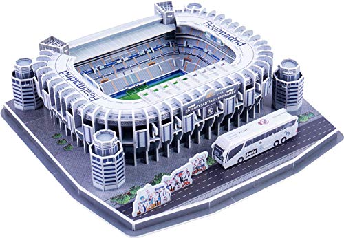 Puzzle 3D tridimensional Campo de Fútbol Mundial Famoso para Niños Niños DIY Hechizo Insertar Juguete de Inserción de Hechizo (Santiago Bernabéu Estadio España)