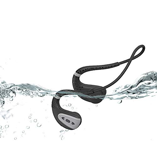 PXX Auriculares de conducción ósea Memoria incorporada 8G IPX8 Reproductor de música MP3 a prueba de agua Natación Buceo Auriculares 15 días en espera/gris