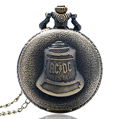 Reloj de Bolsillo Antiguo, Reloj de Bolsillo Steampunk de Bronce con Cascabel de Cuarzo para Hombres y Mujeres, Reloj de Bolsillo para Regalo
