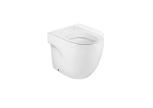 Roca A347247000 Taza Compacta Adosada a Pared Salida Dual, Colección Meridian, Blanco (asiento y tapa no incluido)