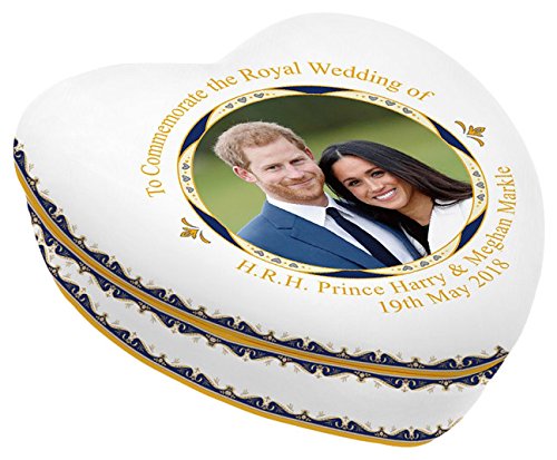 Royal Heritage H.r.h Harry y Megan Markle Conmemorativa de la Boda con Forma de corazón Joyero, Porcelana, Multicolor, 11,5 x 12 x 4,5 cm