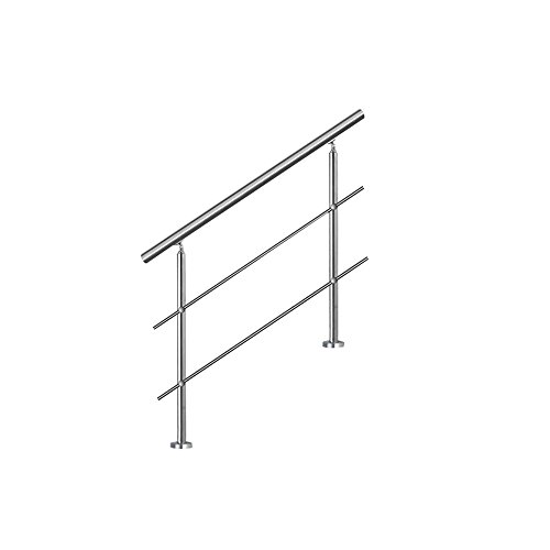 SAILUN 80cm pasamanos barandillas acero inoxidable con 2 postes parapeto,para escaleras,barandilla,balcón