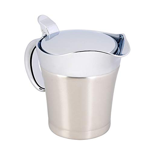 Salsera de acero inoxidable, Salsera de doble pared Calentador Salsa Salsera Olla Jarra para servir(450ML) Salsera de acero inoxidable, Salsera de doble pared Calentador Salsa Salsera Olla Jarra para servir(450ML)