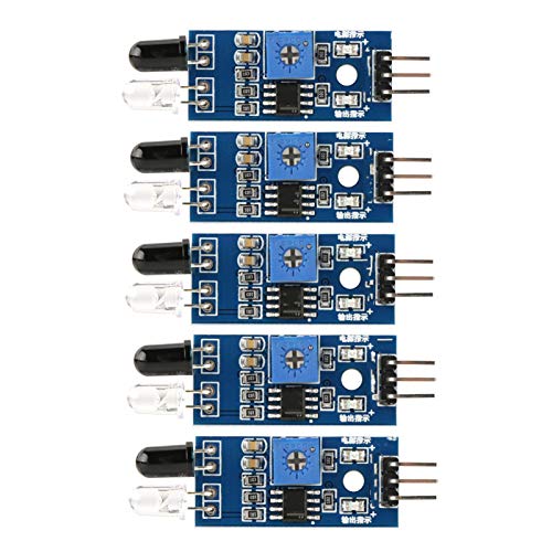 Sensor de infrarrojos, módulo de sensor de evitación de obstáculos infrarrojos IR de 5 piezas para conexión externa de Robot de coche inteligente de voltaje de 3,3 V-5 V Sensor de infrarrojos, módulo de sensor de evitación de obstáculos infrarrojos IR de 5 piezas para conexión externa de Robot de coche inteligente de voltaje de 3,3 V-5 V