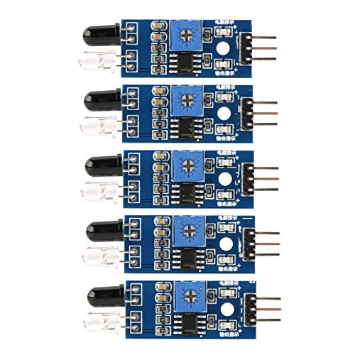 Sensor de infrarrojos, módulo de sensor de evitación de obstáculos infrarrojos IR de 5 piezas para conexión externa de Robot de coche inteligente de voltaje de 3,3 V-5 V