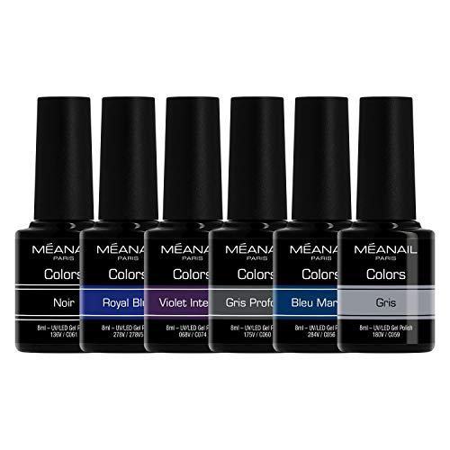 Set de Esmaltes de Uñas Gel UV LED 6 Colores Esmaltes Semipermanente Laca Soak Off Gel Nail Polish Collection Blue Monday Ideal Manicura y Pedicura